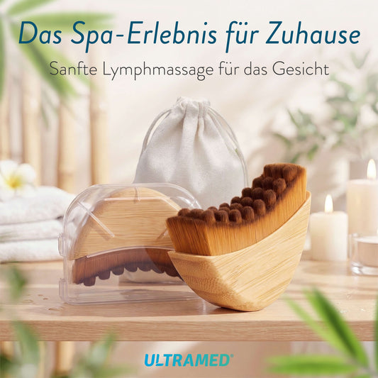 Ausverkauft! Bei Amazon noch erhältlich - Premium lymphatische Gesichtsbürste aus echtem Bambus für Gesicht, Kinn & Hals