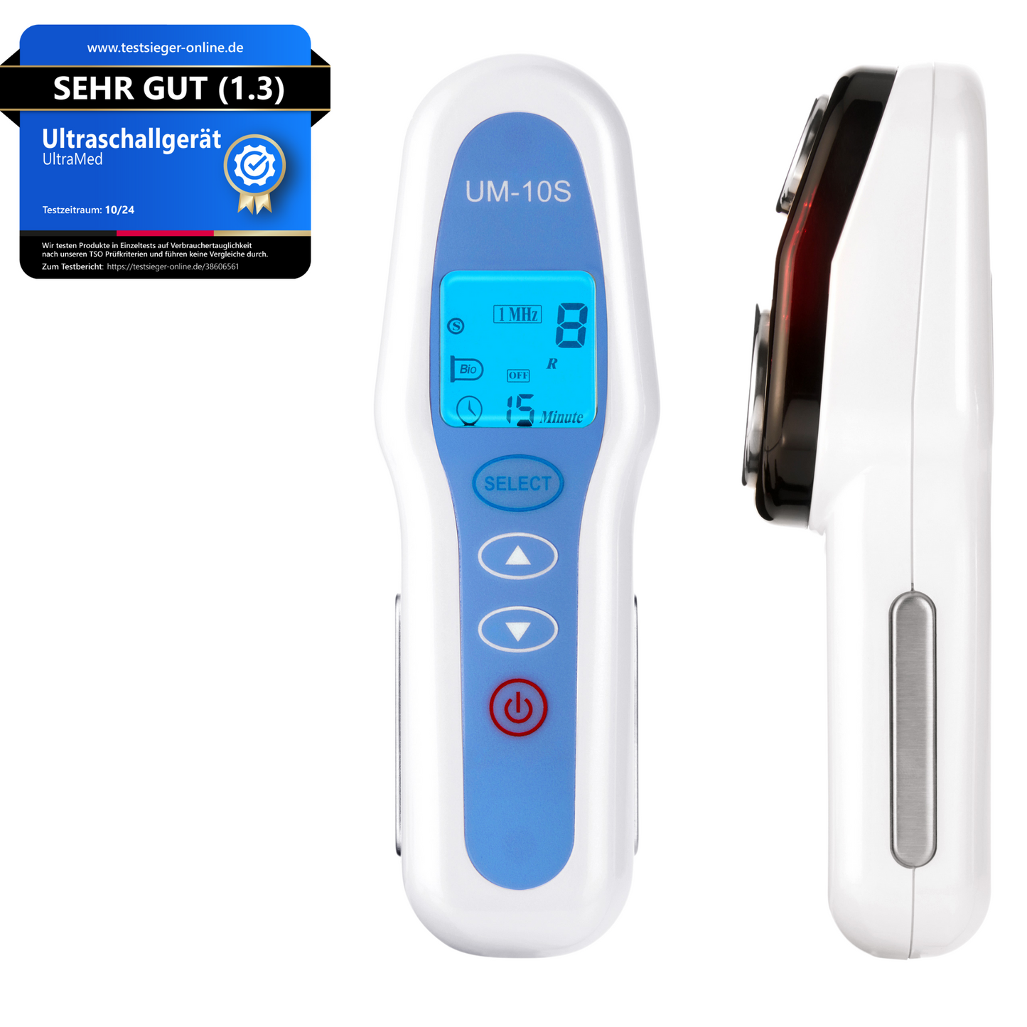 UltraMed Ultraschallgerät für Gesicht und Körper mit 1 MHz + 3 MHz