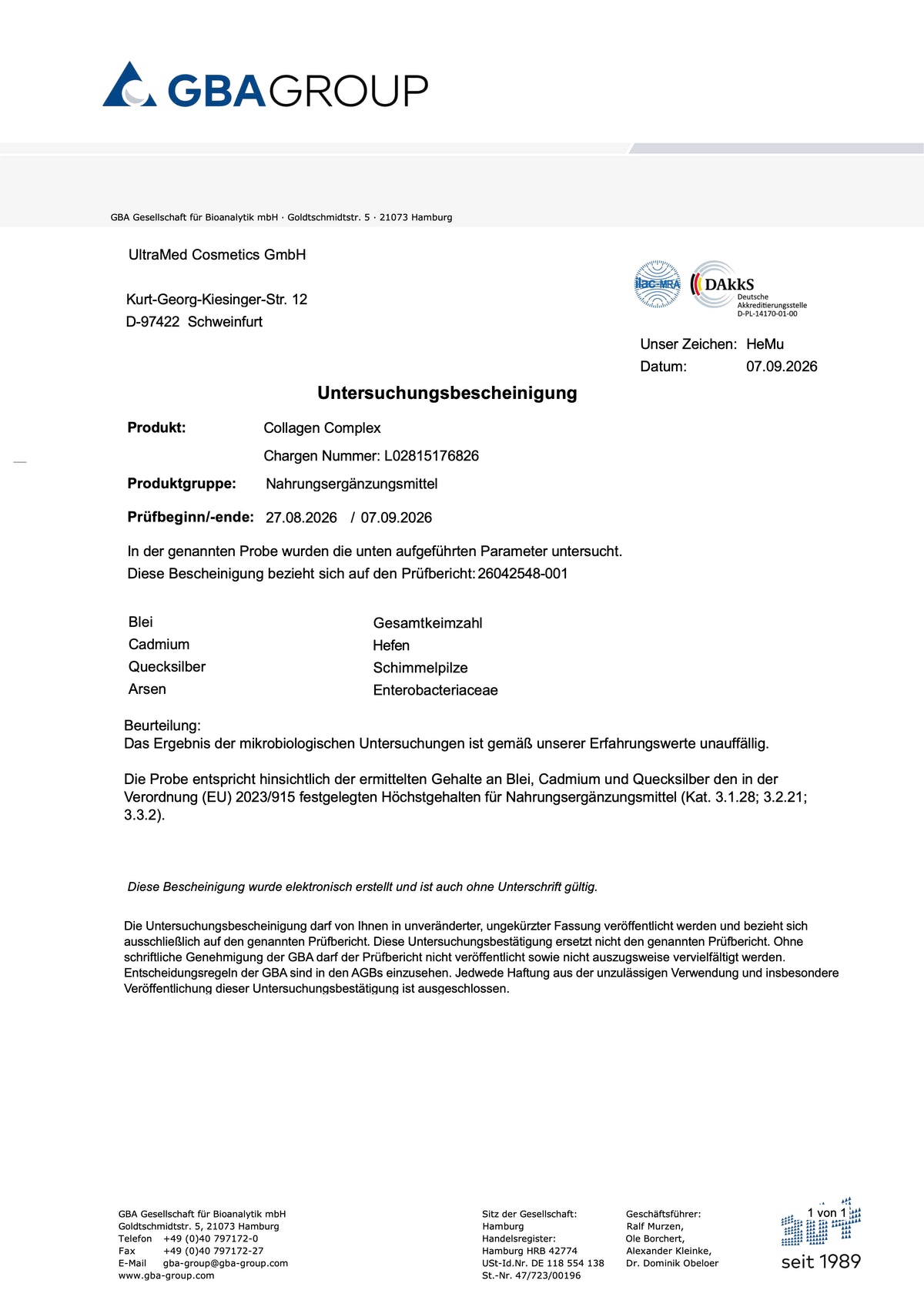 Bioaktives Premium Kollagen Pulver bestehend aus VERISOL®, TENDOFORTE® & FORTIGEL® + Vitamin C