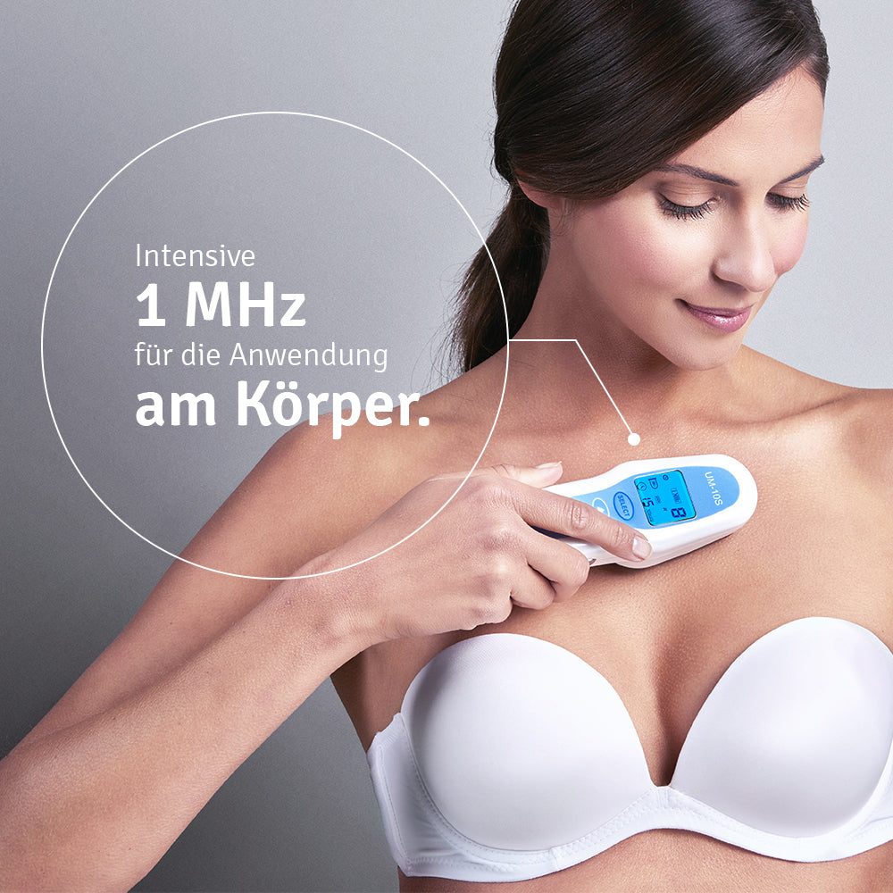 UltraMed – Professionelles Ultraschallgerät für Zuhause - 2 Schallköpfe mit 1 MHz + 3 MHz für Körper & Gesicht