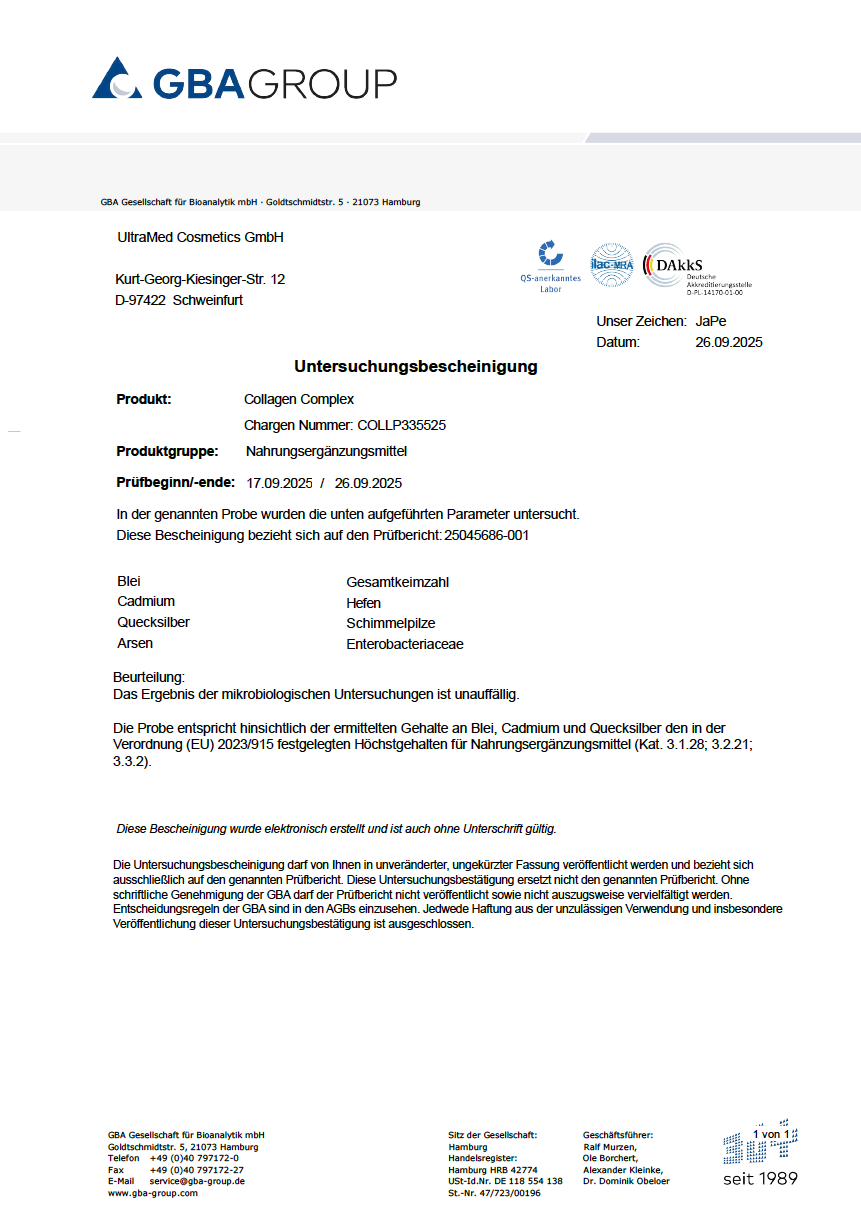 Bioaktives Premium Kollagen Pulver bestehend aus VERISOL®, TENDOFORTE® & FORTIGEL® + Vitamin C