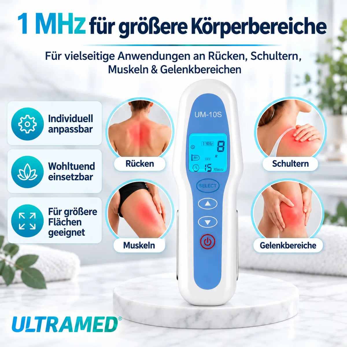 Professionelles Ultraschallgerät für Zuhause - 2 Schallköpfe für Gesicht & Körper