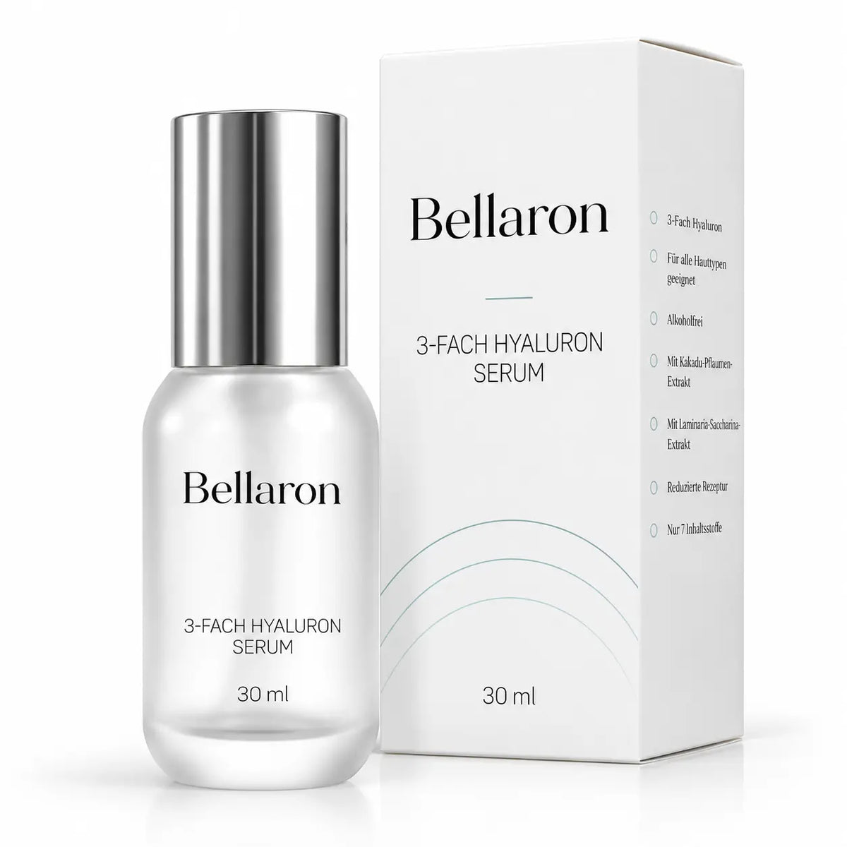 Bellaron 3-Fach Hyaluron Serum – Nur 7 Inhaltsstoffe – 30 ml