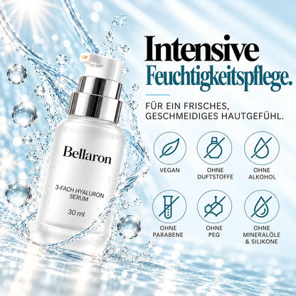 Bellaron 3-Fach Hyaluron Serum – Nur 7 Inhaltsstoffe – 30 ml