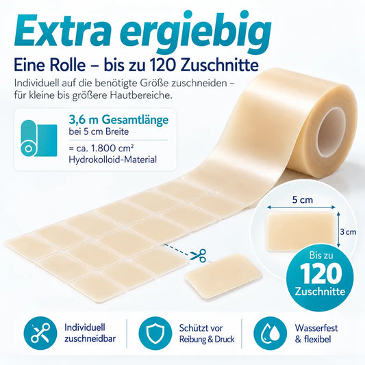 Premium Hydrokolloid-Rolle für Blasen, Reibung & Druckstellen