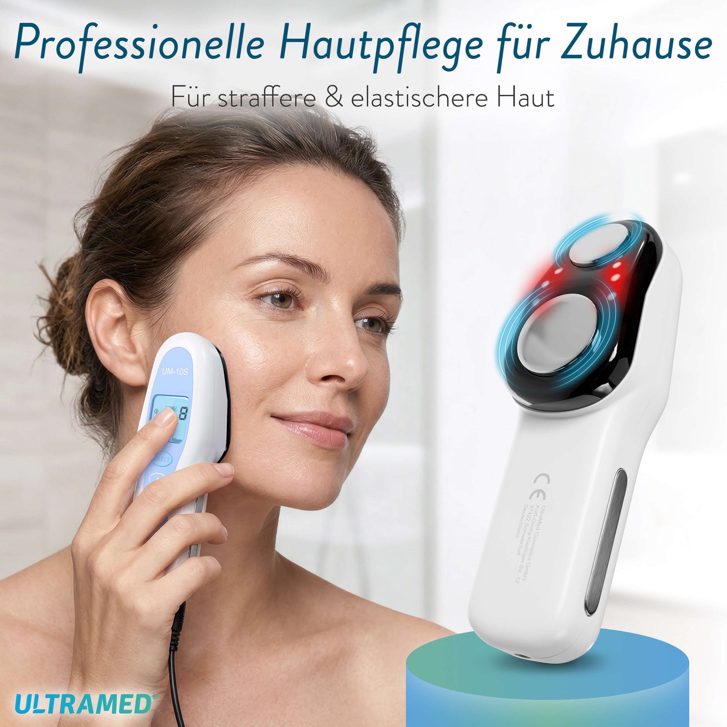 Professionelles Ultraschallgerät für zu Hause - Zwei Schallköpfe für Gesicht & Körper mit 3 MHz & 1 MHz