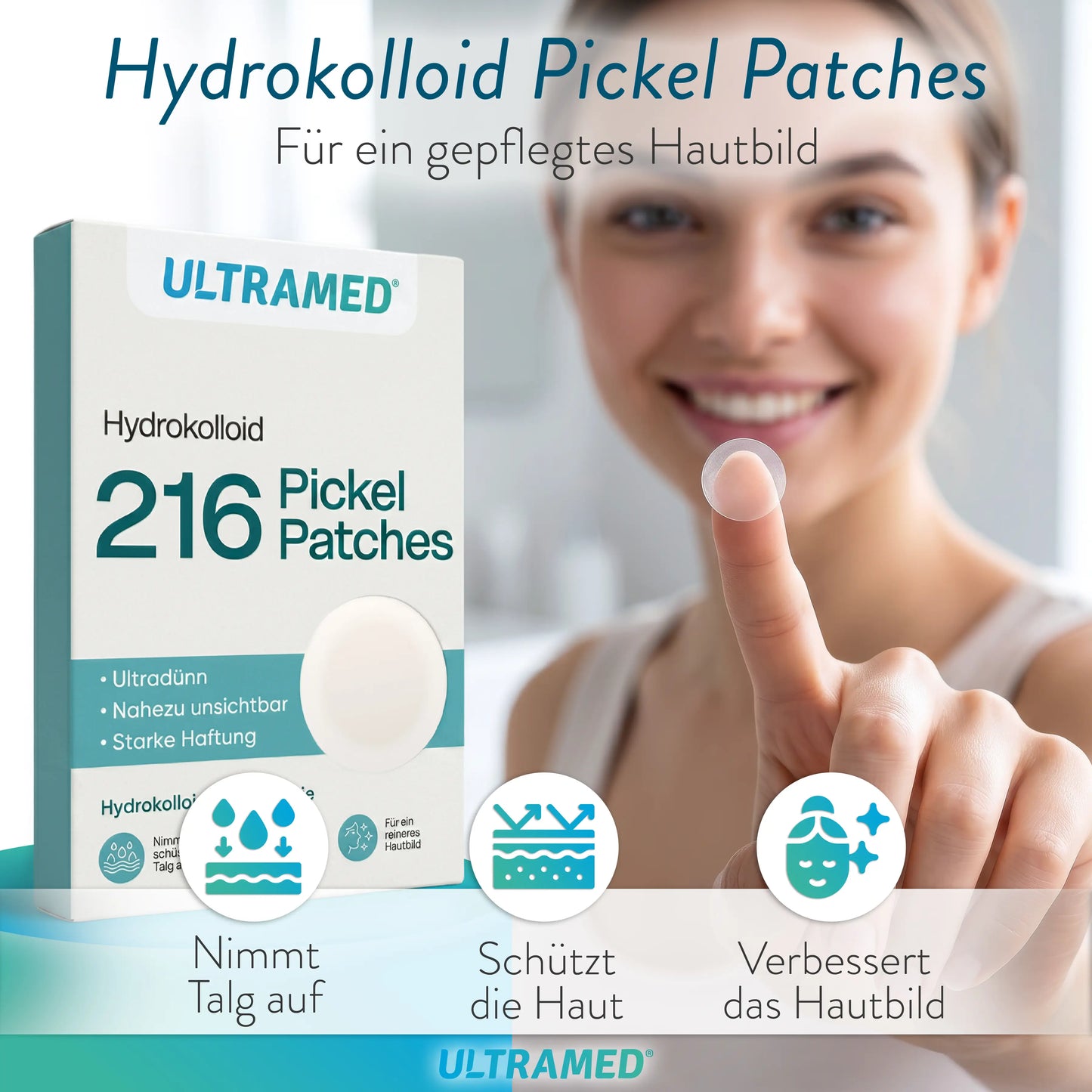 Premium Hydrokolloid Pickel Patches – 216 Stück | Ultradünn, Nahezu Unsichtbar & Starke Haftung