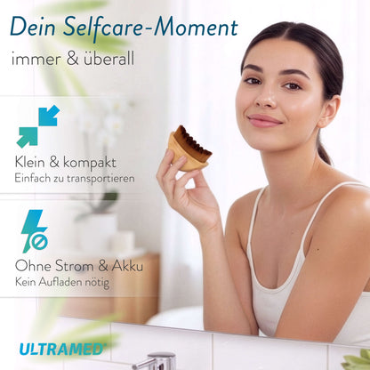 Premium lymphatische Gesichtsbürste aus echtem Bambus für Gesicht, Kinn & Hals