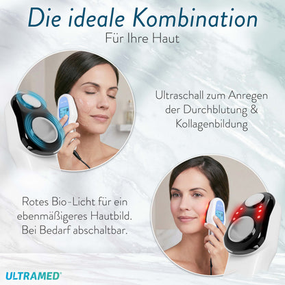 Professionelles Ultraschallgerät für zu Hause - Zwei Schallköpfe für Gesicht & Körper mit 3 MHz & 1 MHz