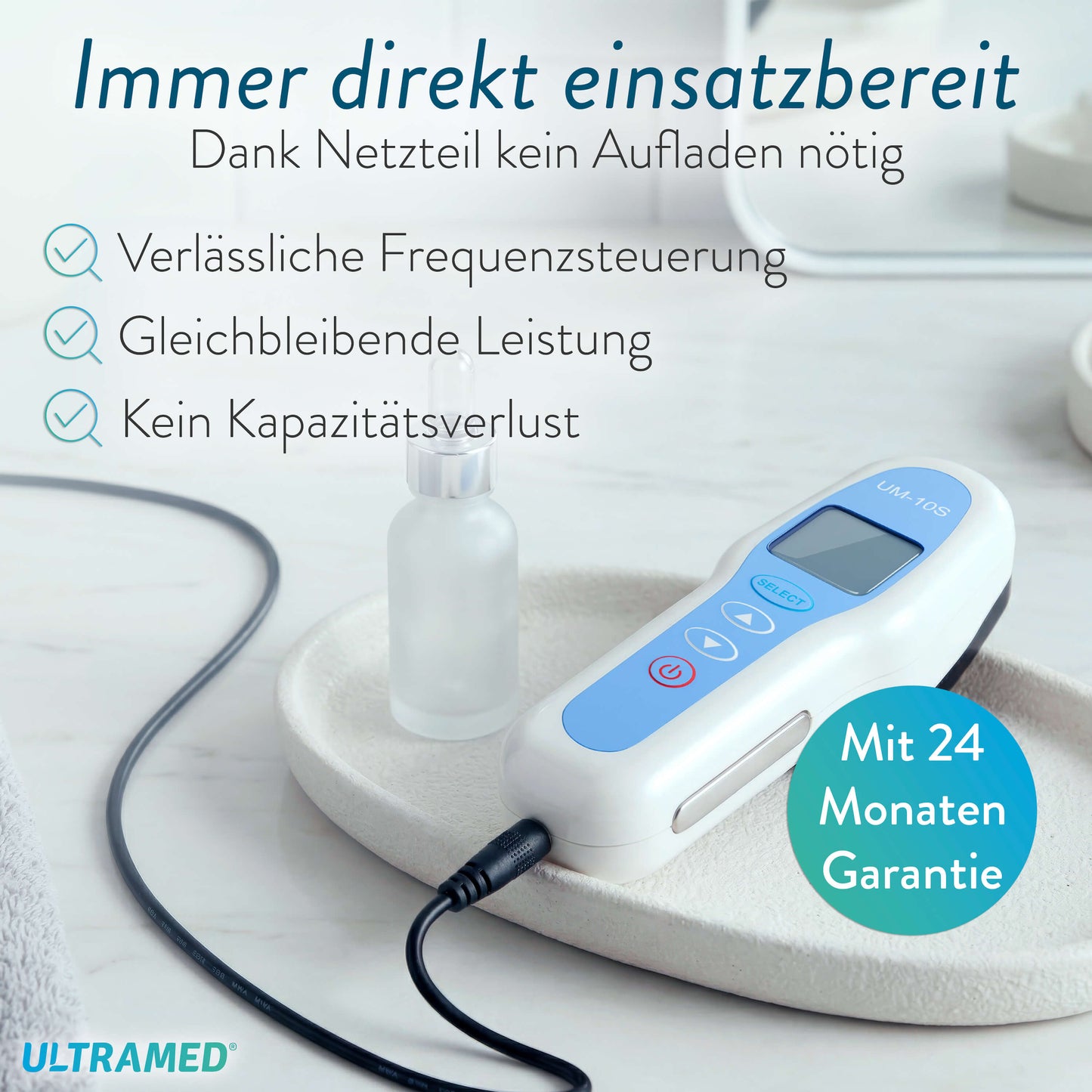 Professionelles Ultraschallgerät für zu Hause - Zwei Schallköpfe für Gesicht & Körper mit 3 MHz & 1 MHz