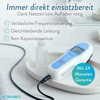 Professionelles Ultraschallgerät für zu Hause - Zwei Schallköpfe für Gesicht & Körper mit 3 MHz & 1 MHz