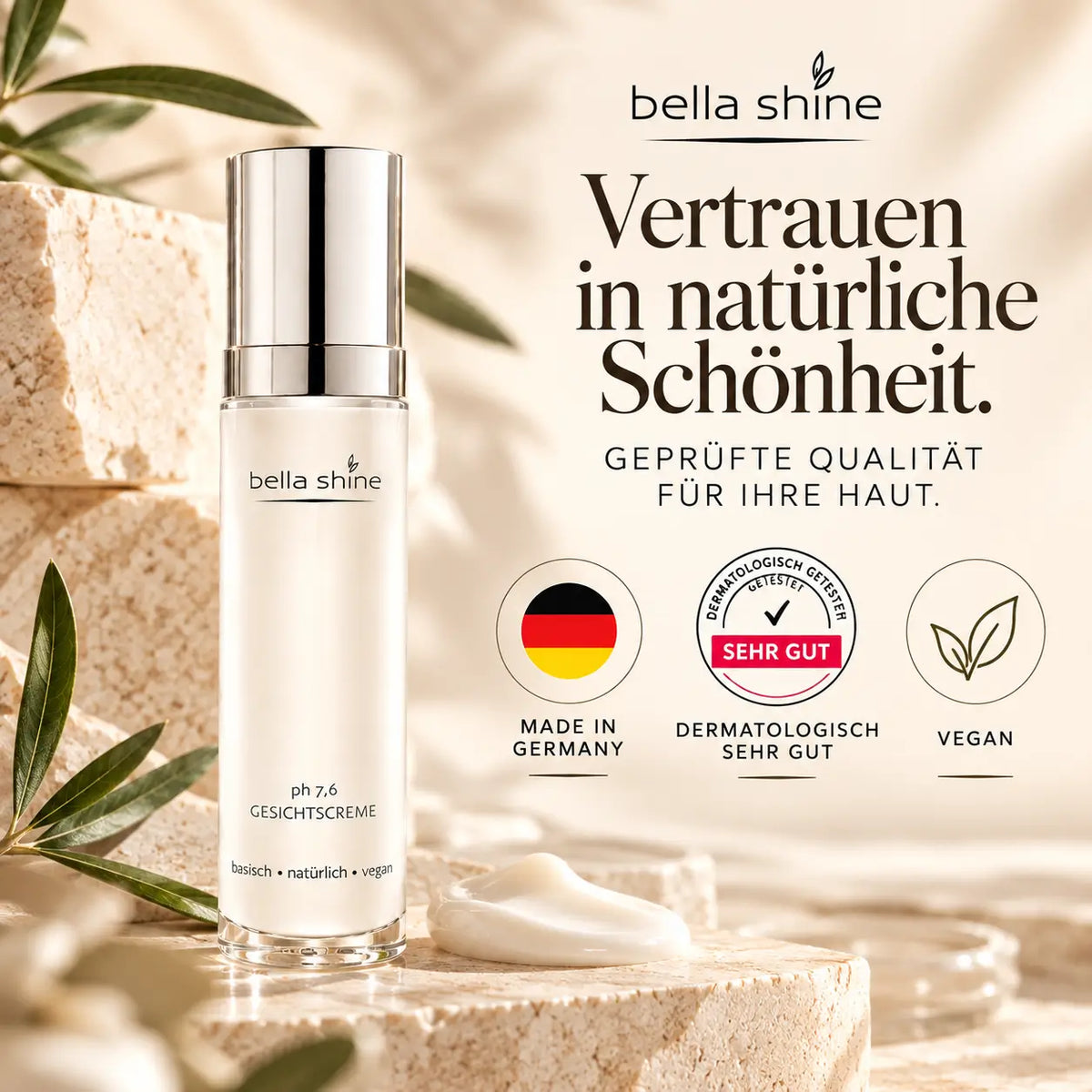 Bella Shine - natürliche und vegane Tages- und Nachtcreme für das Gesicht, 50ml