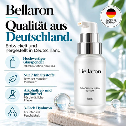 Bellaron 3-Fach Hyaluron Serum – Nur 7 Inhaltsstoffe – 30 ml