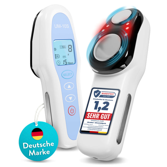 Professionelles Ultraschallgerät für zu Hause - Zwei Schallköpfe für Gesicht & Körper mit 3 MHz & 1 MHz