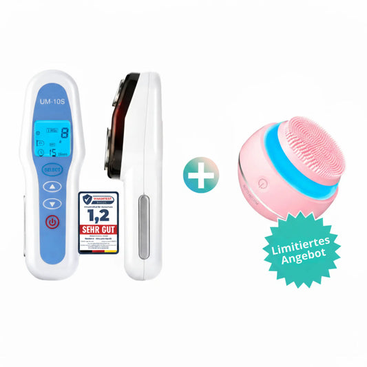 UltraMed Ultraschallgerät für Gesicht & Körper – mit 1 MHz und 3 MHz Schallköpfe für sichtbar straffere Haut + Gratis Higher Glow elektrische Silikon-Gesichtsreiniungsbürste (im Wert von 69 €) - Limitiertes Angebot