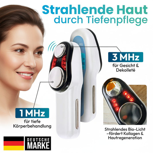 UltraMed - Professionelles Ultraschallgerät für Zuhause - Mit 2 Schallköpfen - 1 MHz + 3 MHz - Für Körper & Gesicht