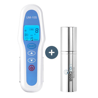 UltraMed Ultraschallgerät für Gesicht und Körper + Bellaron 3-fach Hyaluronserum gegen Falten