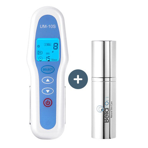UltraMed Ultraschallgerät für Gesicht und Körper + Bellaron 3-fach Hyaluronserum gegen Falten