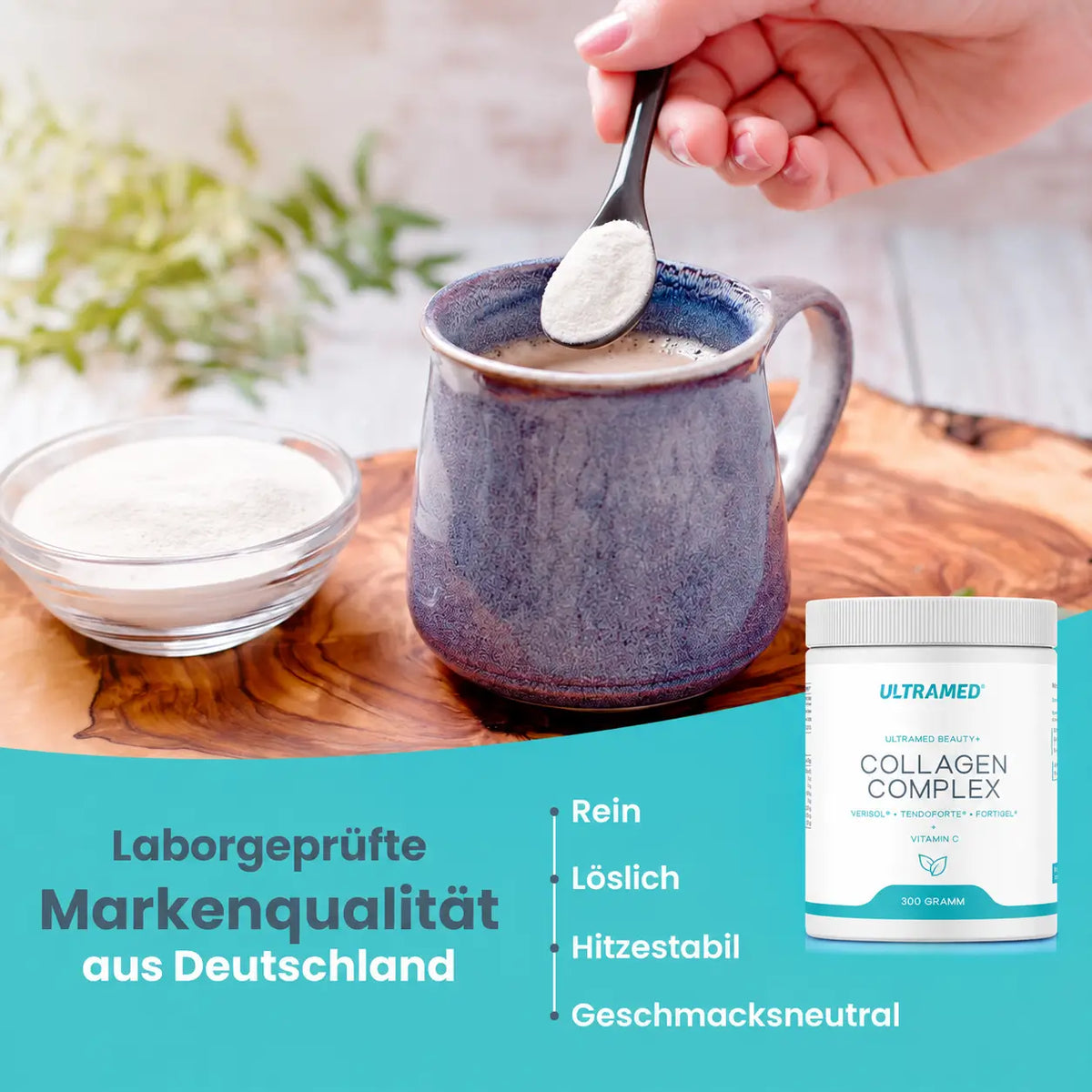 Bioaktives Premium Kollagen Pulver bestehend aus VERISOL®, TENDOFORTE® & FORTIGEL® + Vitamin C
