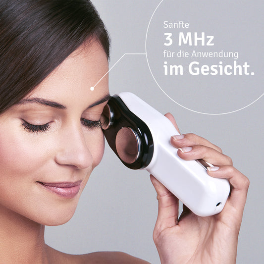 UltraMed – Professionelles Ultraschallgerät für Zuhause - 2 Schallköpfe mit 1 MHz + 3 MHz für Körper & Gesicht