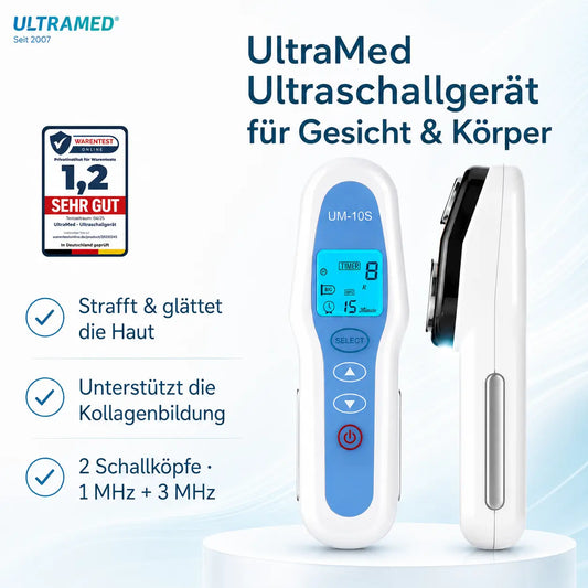 Professionelles Ultraschallgerät für Gesicht & Körper - Zwei Schallköpfe mit 1 MHz + 3 MHz