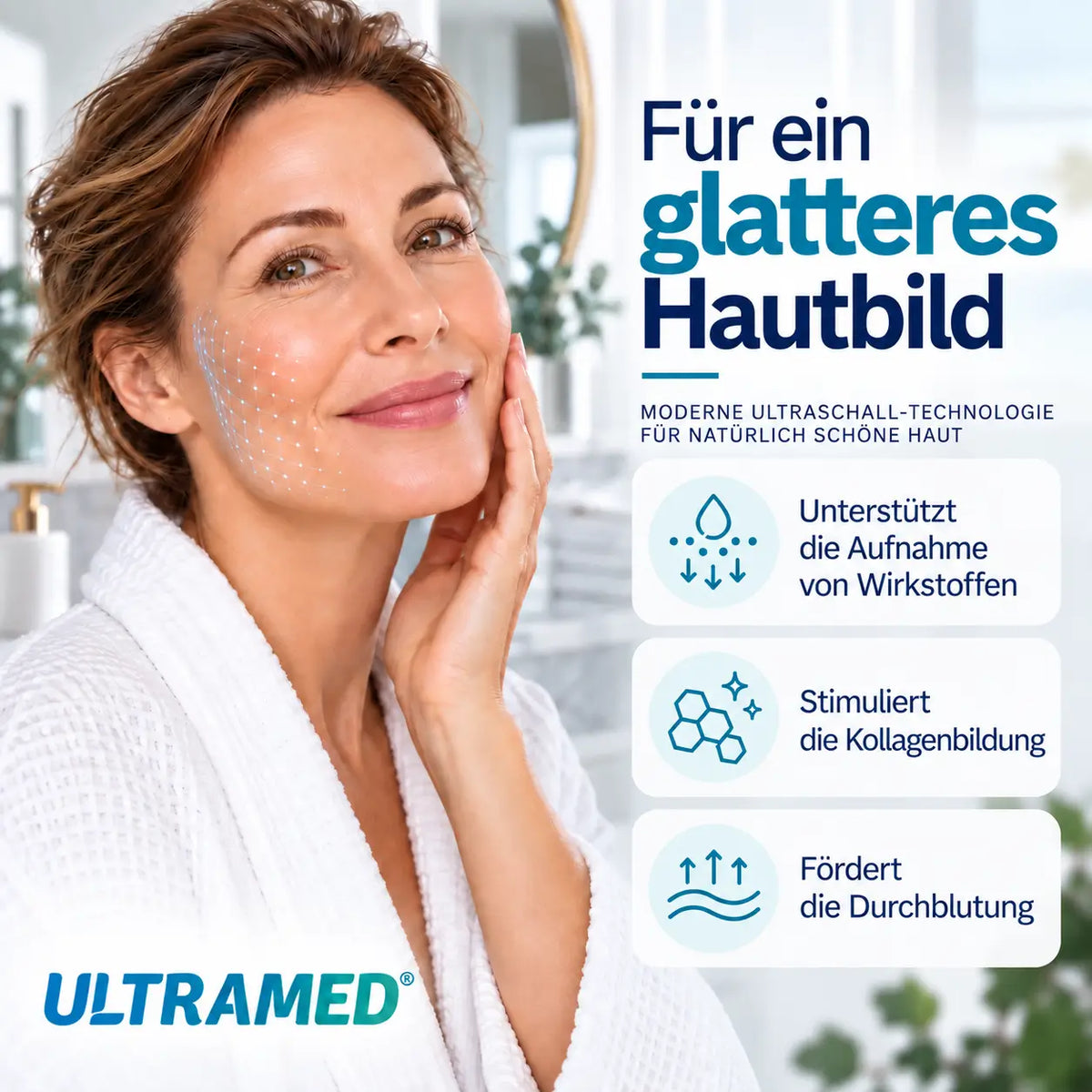 Professionelles Ultraschallgerät für Zuhause - 2 Schallköpfe für Gesicht & Körper